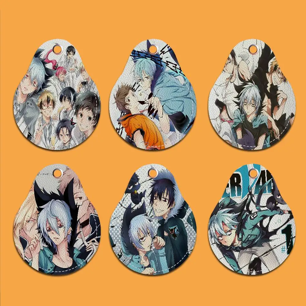 

1PC Servamp Anime Men and womenn Universal Antirust Keychain PU Learther Access Card Holder Drop Key Tag Ring