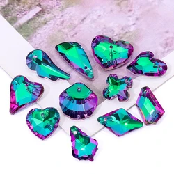 Crystal Pendant Beads Bright Color Single Hole Charm Diy Glass beads Gems Supplies Earrings Bracelet For Jewelry Making