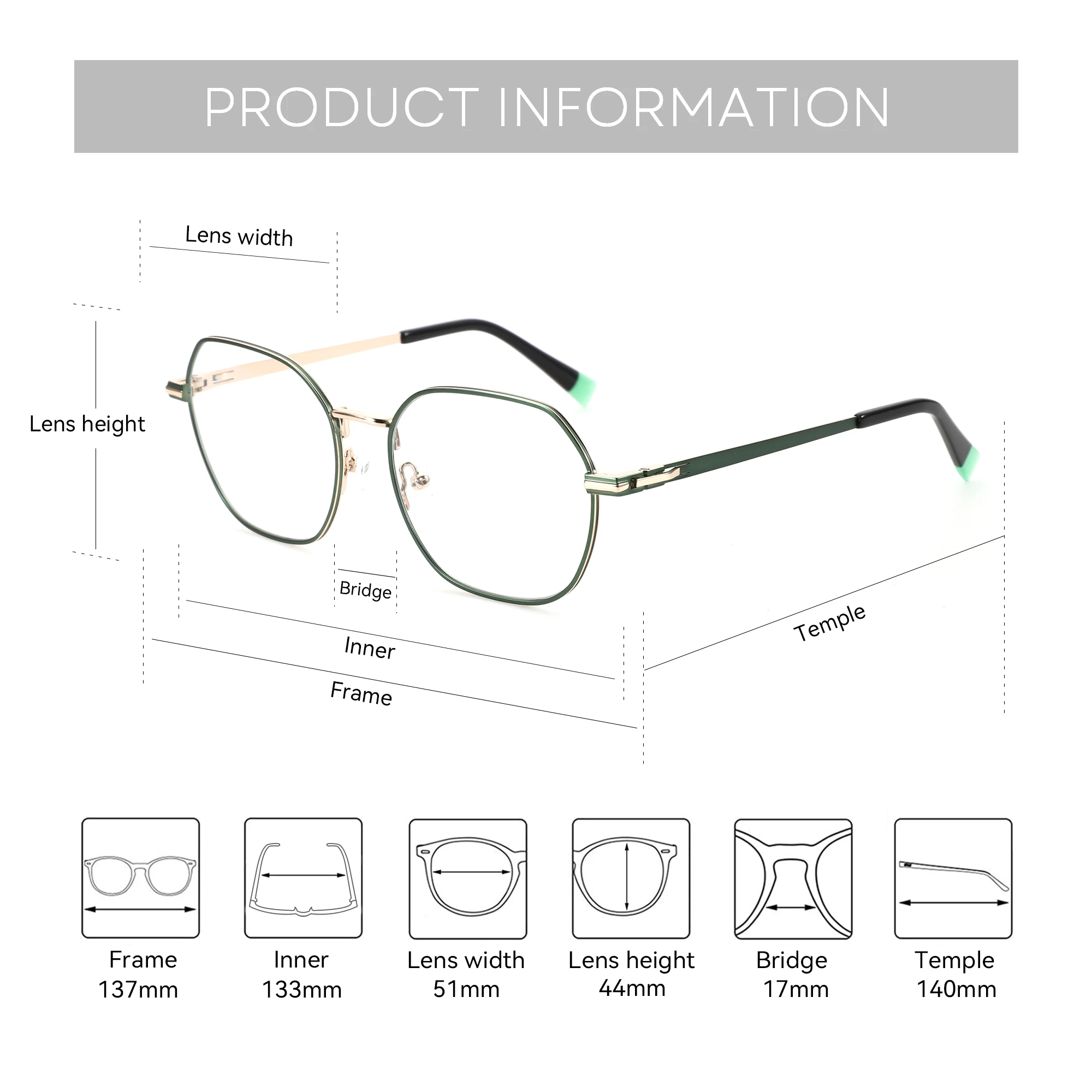 ZENOTTIC แฟชั่นรอบ Progressive Prescription แว่นตาโลหะคุณภาพสูงสายตาสั้นแว่นตาวงกลมแว่นสายตาสําหรับ Unsiex