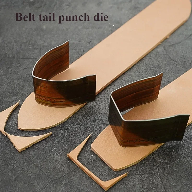 10pcs Models/set Leather Tool Belt Tail Cutter Die Sword Shape/square Hand Plant-tanned Belt Tail Cutting Knife DIY Leathercraft