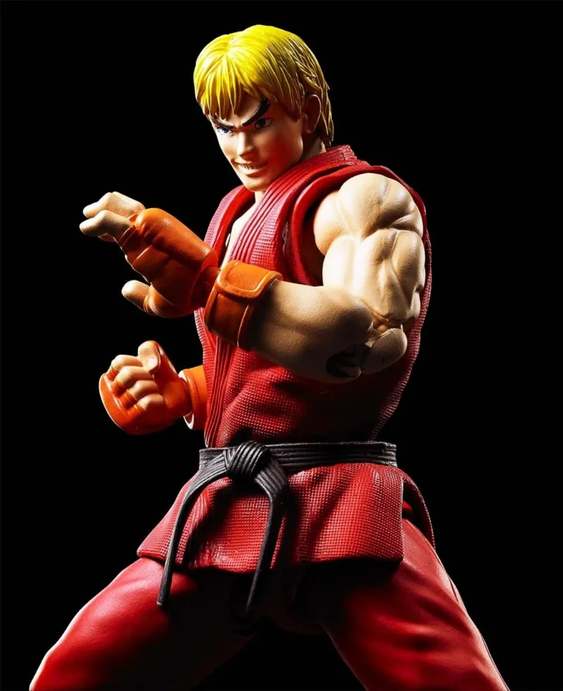 Original Bandai S.H.Figuarts Street Fighter KEN Anime Action Figure Toys RED Cloth KEN PVC Model Collectible Kit Gift