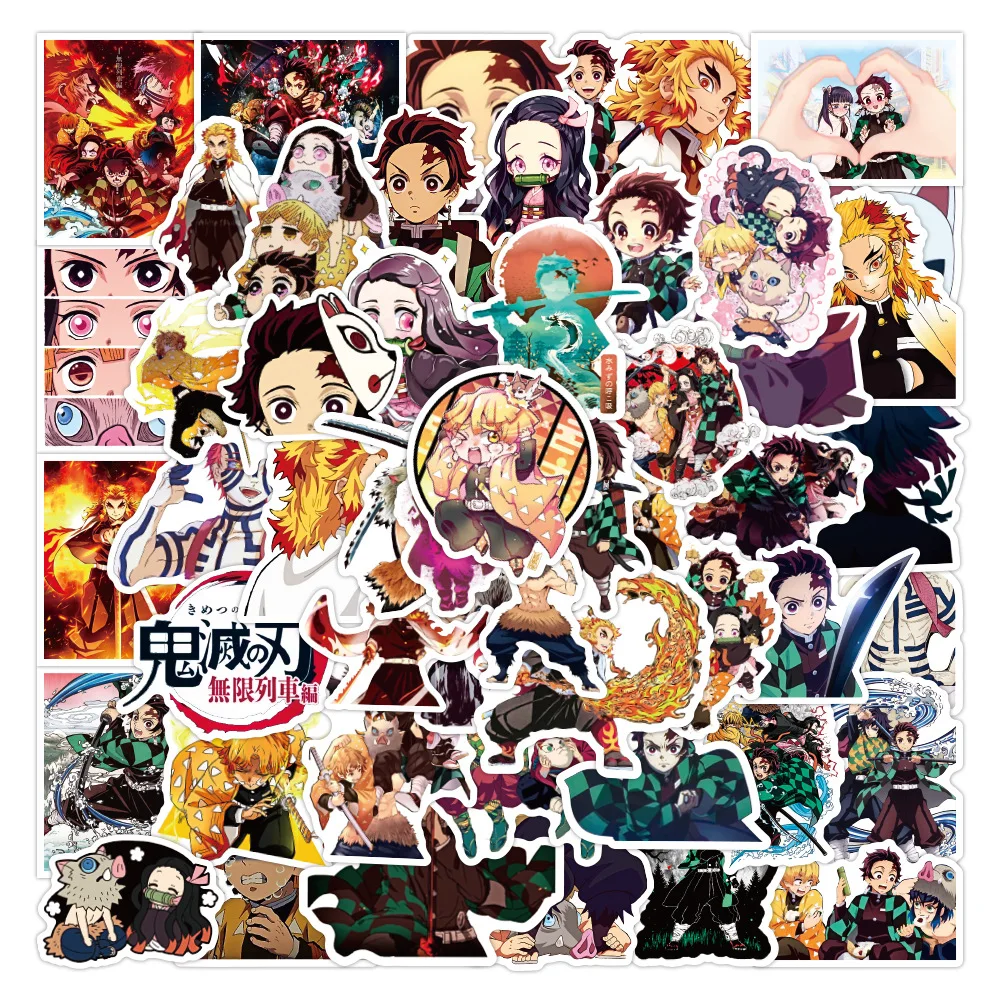 

10/30/50PCS Demon Slayer Anime Cartoon Sticker DIY Phone Laptop Luggage Skateboard Graffiti Decals Fun for Kid