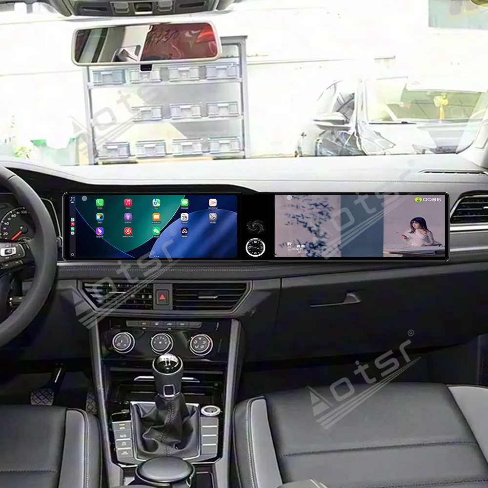 

12,3-дюймовый радиоприемник CarPlay с двойным экраном для Volkswagen Sagitar 2019-2022, GPS Navi HD, мультимедийный плеер, стерео головное устройство