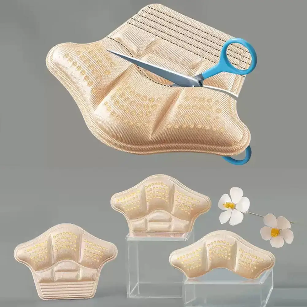1 Pair Practical Slow Pressure Foam Half Size Sticker Self-adhesive Anti-slip Dispensing Shoe Heel Cushion Pad Shrinking Size