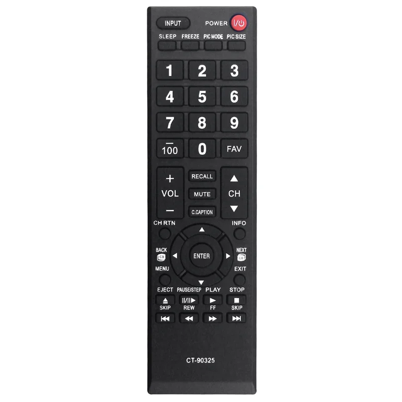 

AIAI CT-90325 Remote Control Replace For Toshiba TV 55S41U 32C100U1/2 32DT1U 55HT1 55G310U 19AV600U 22SL400U 24SL410U 26C100U