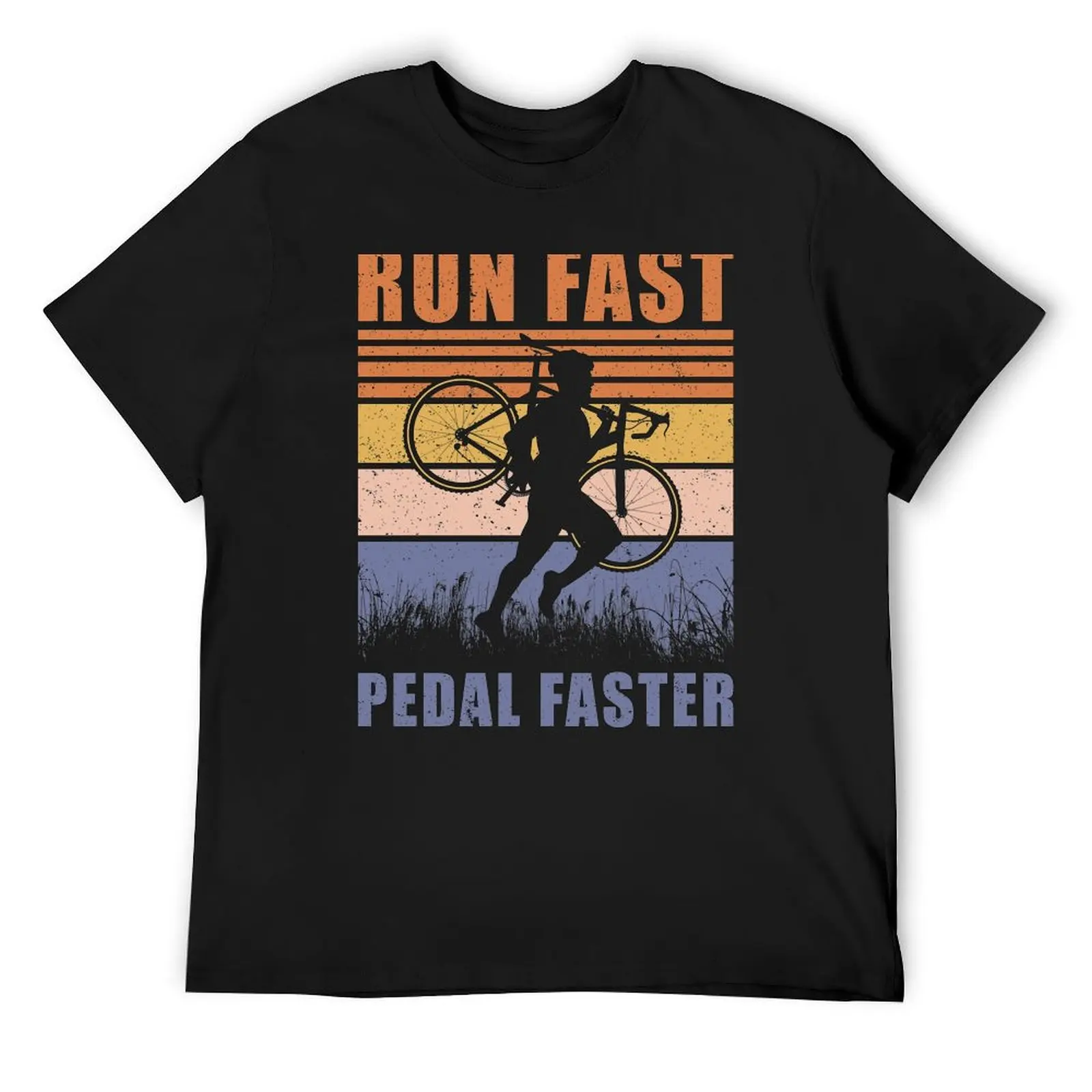 Cyclocross Run Fast Pedal Faster Gravel Bicycle Cyclist Gift T-Shirt quick drying custom t shirt men t shirt