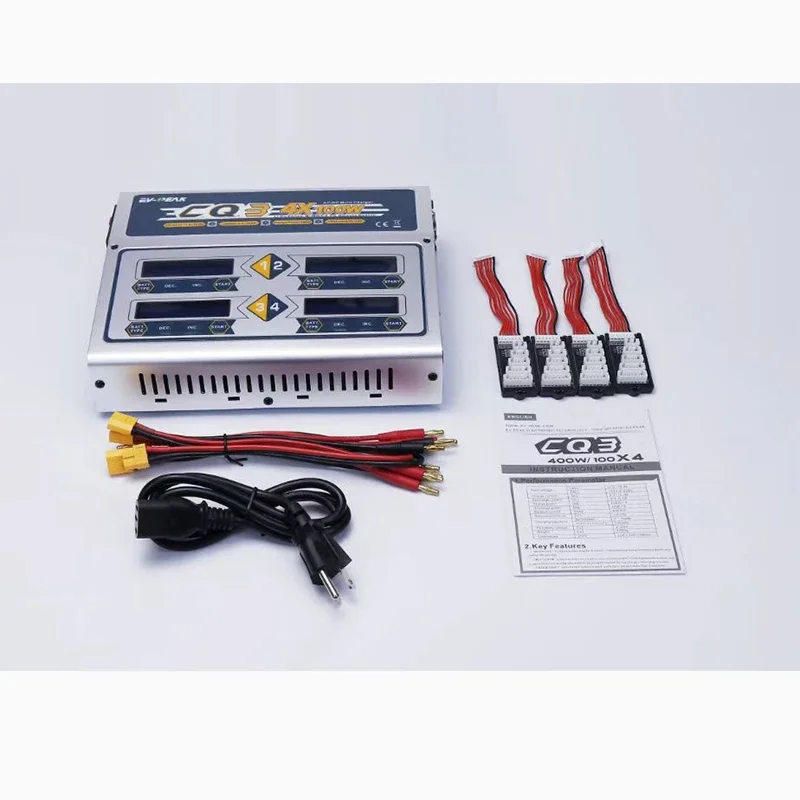 

EV-PEAK CQ3 Quad Channel 100W×4 10A×4 Intelligent Balance Charger/Discharger for RC/FPV