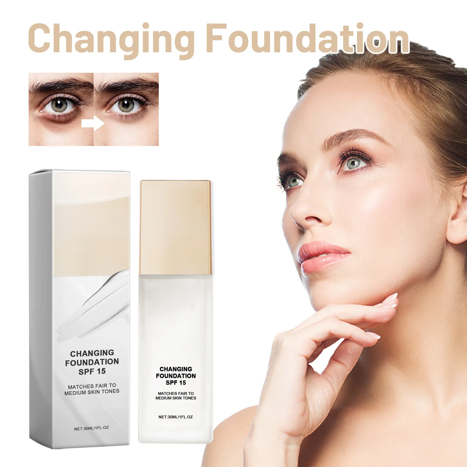 New Foundation Pore Concealer Long-Lasting Face Makeup Poreless Puttyprimer Lightweight Long Wear Base Waterproof Makeup 30ml