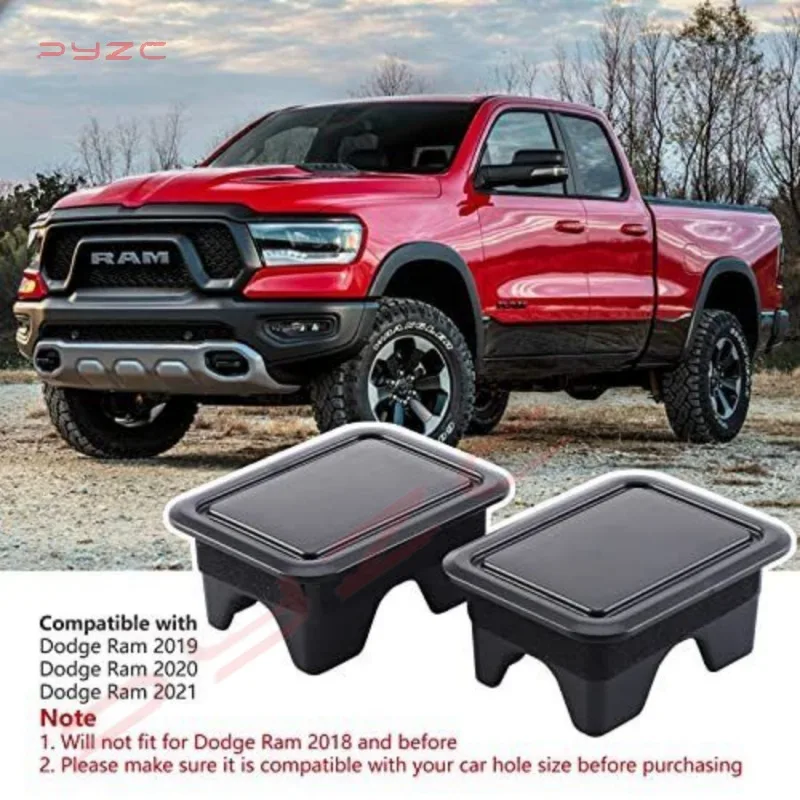 2pcs Tail Hole Plug For RAM 1500 Stake Pocket Covers Truck Rear Bed Rail Stake Pocket Cover Black Auto Accessories