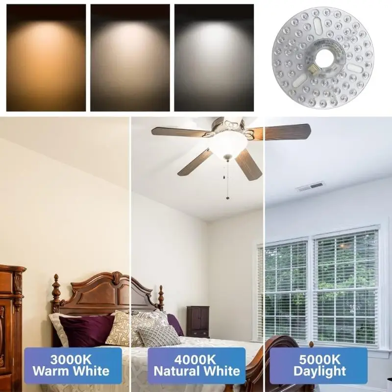

Ceiling Fan LED Reform Set 24W Adjustable Fan Light Replacement Easily Installation 220V Energy Saving Light Bulb 87HA