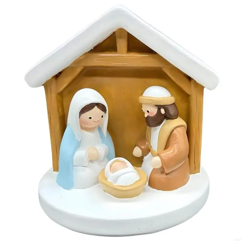 Christmas Nativity Figurines Holy Family Figure Nativity Figure,Table Ornament Religious Christmas Decors for Bedrrom Y5GB