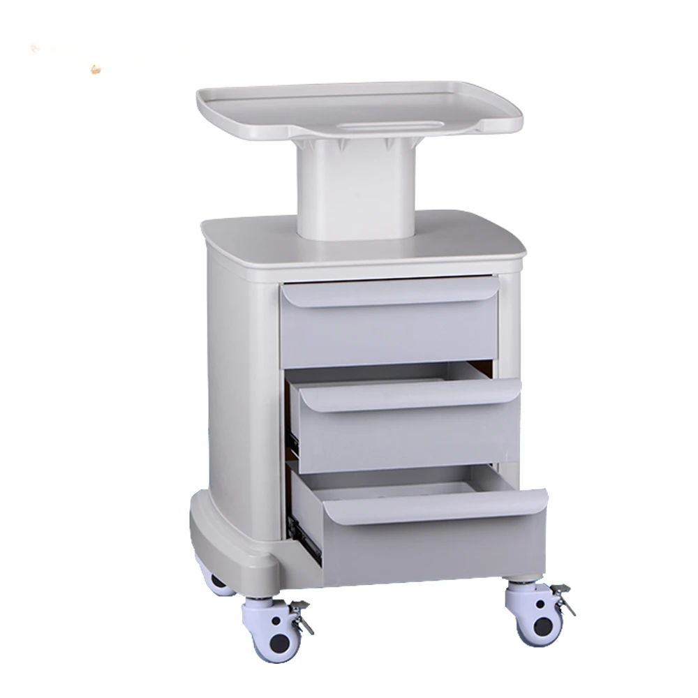 Factory made portable beauty machine car trolley with drawer wheels removable facial machine salon beauty trolley