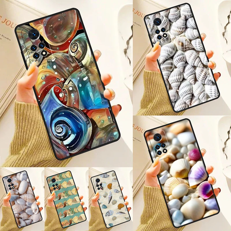 Sea Shells Snail Beach Seaside Case For Samsung Galaxy S24 Plus S23 S20 S21FE Lite S22 Ultra Note 20 S8 S9 S10 Phone Coque