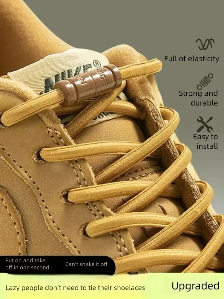 1 Paar Metall-Schnürsenkel für Turnschuhe, ohne Krawatte, elastische Schnürsenkel, Sport-Schnürsenkel für Kapselschloss, Stretch-Schnürsenkel, Gummi-Schnürsenkel