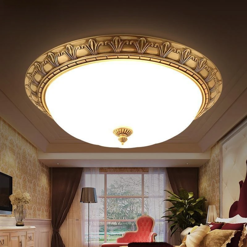

All copper ceiling lamp European retro lamp