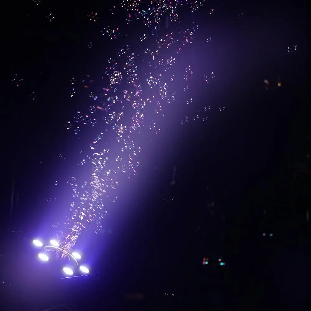 90 واط LED آلة فقاعة المرحلة فقاعات الرش DMX512 التحكم عن بعد RGBW الجمهور الارتفاع 10-15 متر لحفل زفاف نادي ديسكو