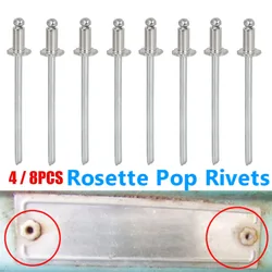 4/8pcs For Chrysler GM Ford AMC Cars Stainless Steel Rosette Rivets Door Tags