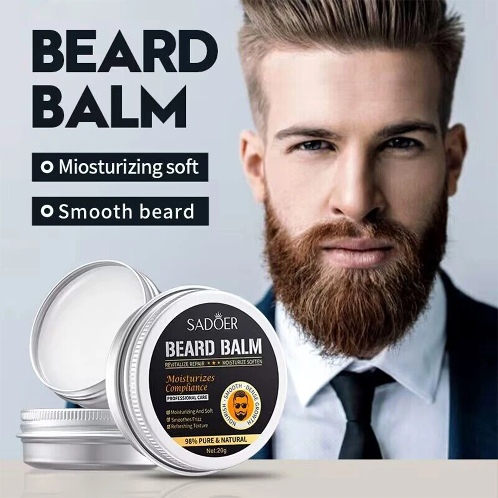 Natural Beard Balm Wax Man Beard Growth Oil Moisturizing Smoothing Dashing Gentlemen Beard Styling Professional Care Cream