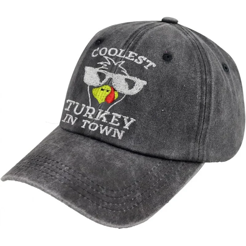 Happy Thanksgiving Decorations Gifts Hat for Men Women, Funny Gobble Turkey Adjustable Holiday Baseball Cap