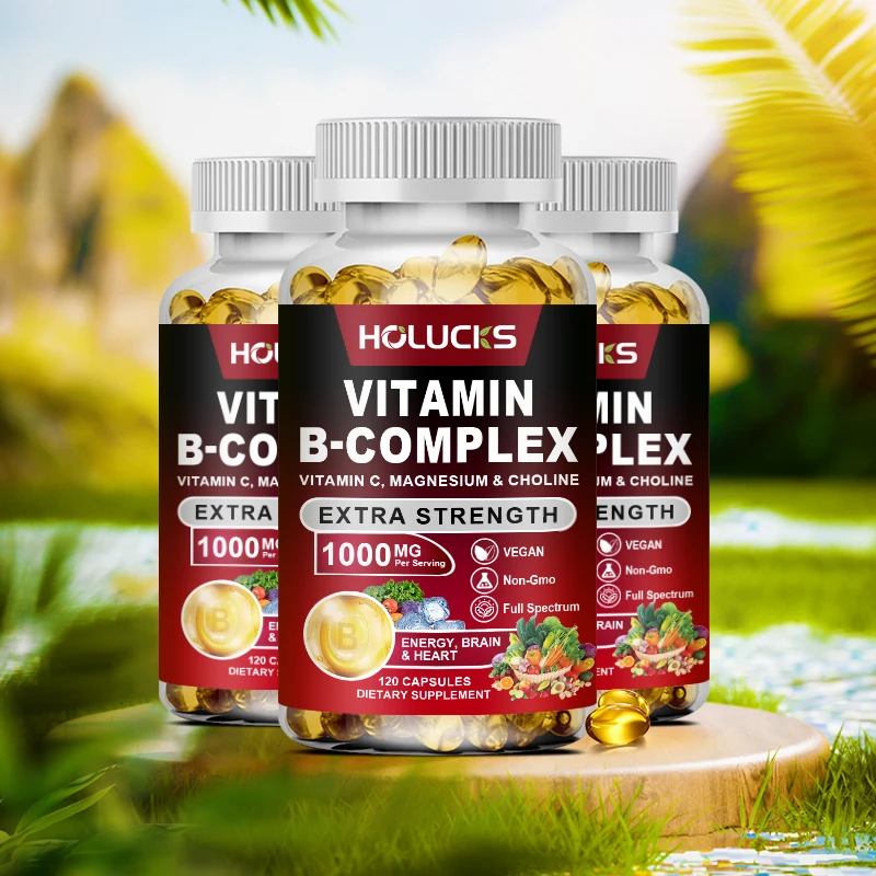 

Vitamin B Complex Supplement - (B1, B2, B3, B5, B6, B7, B8, B9, B12 Folic Acid&Biotin) with Vitamin C, Inositol - Energy Healthy