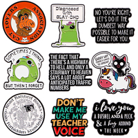 Frog Quotations Badges Lapel Pins for Backpacks Metal Enamel Pin Brooches for Women Fashion Jewelry Accessories Children Gifts