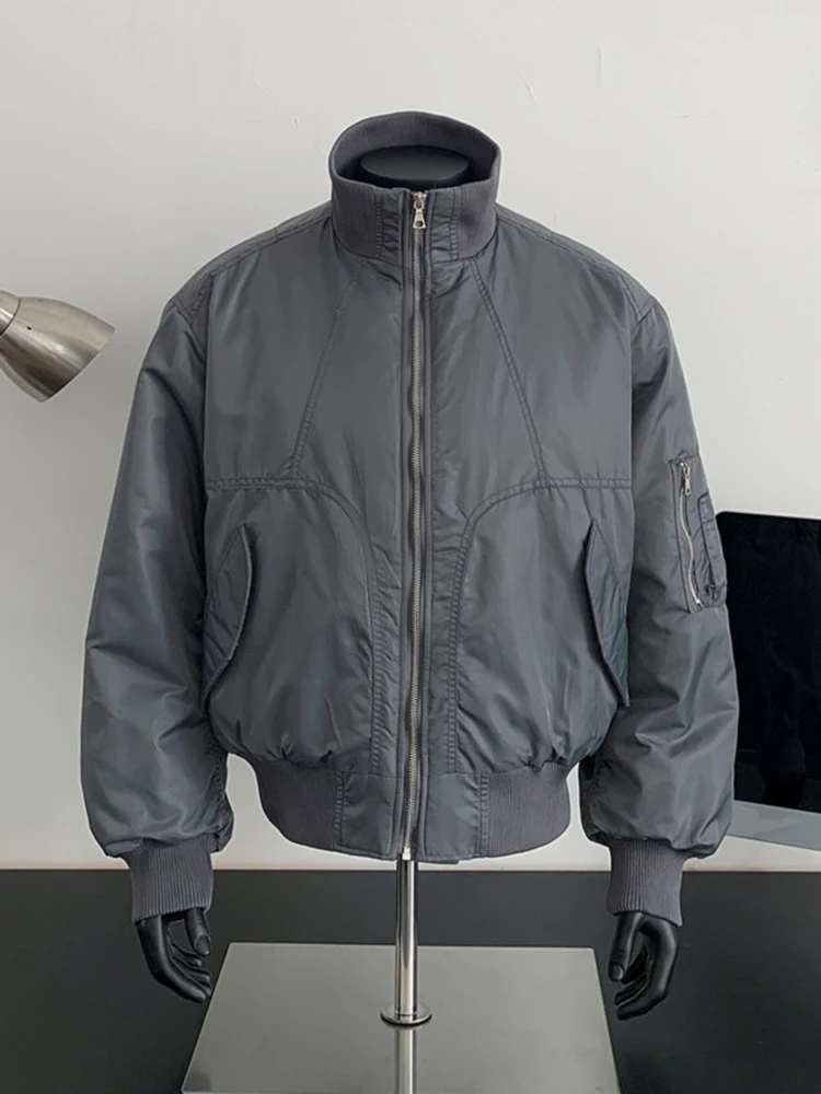 

American Street Sle Thiened Bomber Jaet Men's Winter Cotton Pilot Coat Cleanfit Cotton Padded Youth Casual Faion