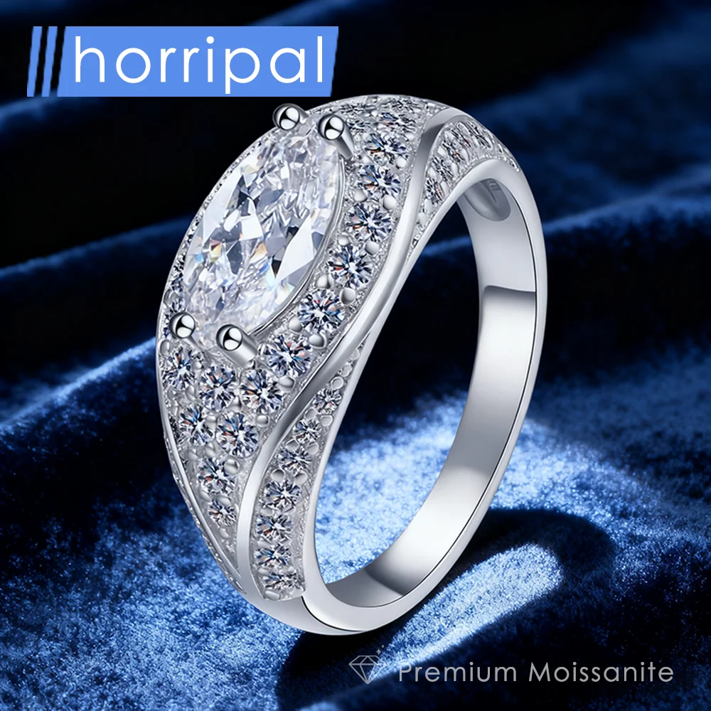 

Сверкающее кольцо с муассанитом огранки маркизы для женщин D VVS1 с бриллиантом и сертификатом, кольцо для вечеринки из 100% стерлингового серебра, позолота 18 карат