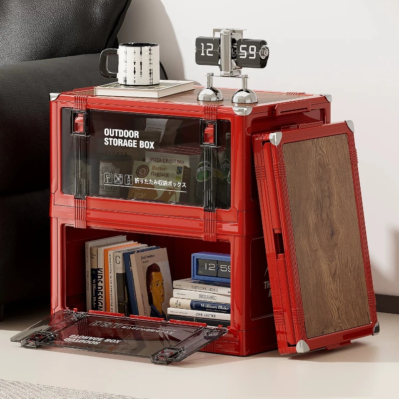 Foldable Flip Storage Box Large Capacity Home Organizer Bedroom Bedside Cabinet Living Room Sundries Clothes Toy Storage