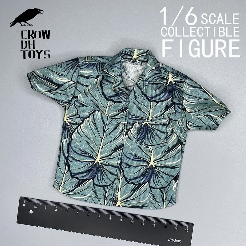 1/6 Men Soldier T-Shirt Harajuku Hawaiian Beach Holiday Shirt Floral Print Shirts Tops For 12'' Action Figure Body view 5