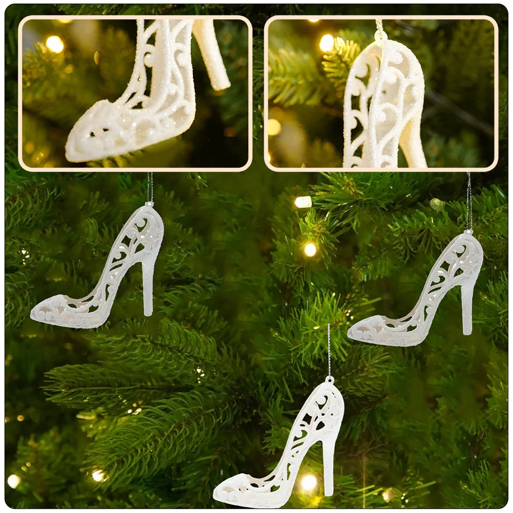 

6Pcs Exquisite High Heels Shaped Pendants Christmas Tree Ornaments Xmas Hanging Decoration Fine Selection Comfortable Feel