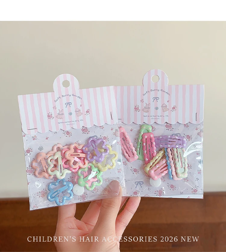 10 Stück/Set Niedliche Stern-Herz-Wolken Haarspangen für Kleinkind-Mädchen Pastellfarben Ohne Haarschäden Kinder-Haarklammern Accessoires – Detail 2