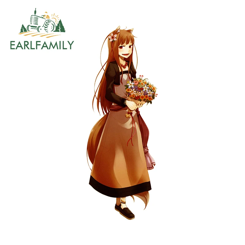 

EARLFAMILY 13cm x 4.8cm for Spice and Wolf Anime Car Sticker Personality Windshield Decal Waterproof Scratch-Proof Decoration