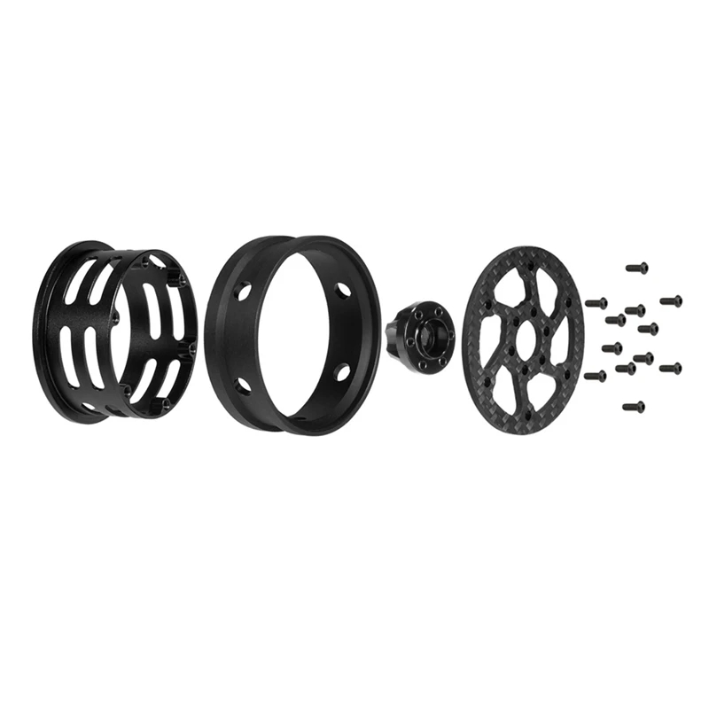 4Pcs Carbon Fiber 1.9Inch Beadlock Wheel Rim Hub For 1/10 RC Crawler Car Axial SCX10 Traxxas TRX4 RC4WD D90 MST VS4-10