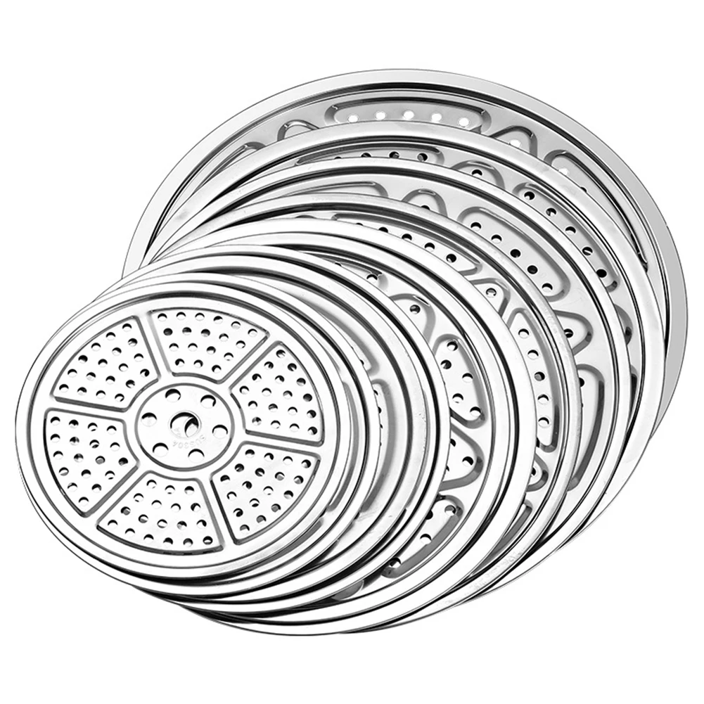 1pcs 15-39cm Stainless Steel Steamer Tray Round Steamer Rack Steaming Plate Pot Steaming Tray Stand Kitchen Accessories