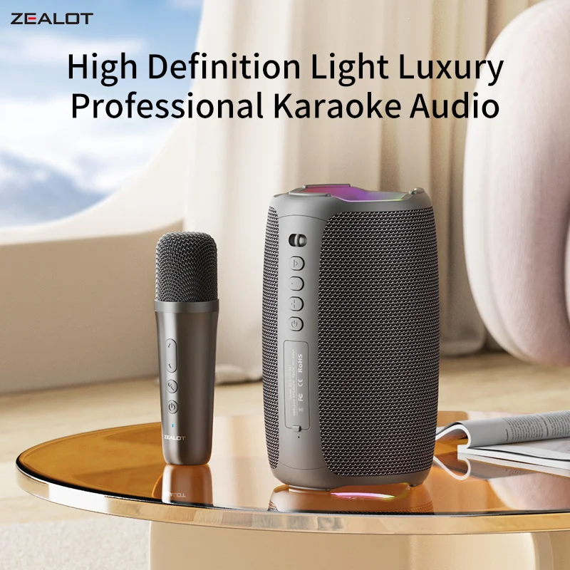 ZEALOT S61 20W Wireless Speakers With Wireless Microphone, Support Wired Microphone, Dual Pairing, 3600mAh Battery.