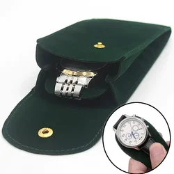 Retro Watch Box Blue Green Gray and Black Flannelette Gift Bag Travel Storage Case Portable Watch Dust Protection Case
