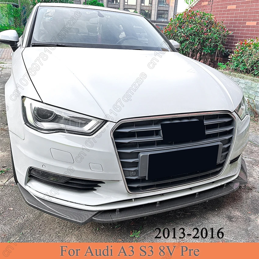 

Fit For Audi A3 S3 8V Pre-Facelift 2013-2016 TDI TFSI Saloon Car Front Bumper Splitter Lip Diffuser Spoiler Guard Body Kits