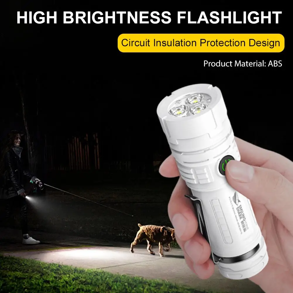 Three Light Long Range Mini Portable Flashlight Pen Adjustment Three Portable Design Compact Flashlight Level Clip ﻿ And K6U5