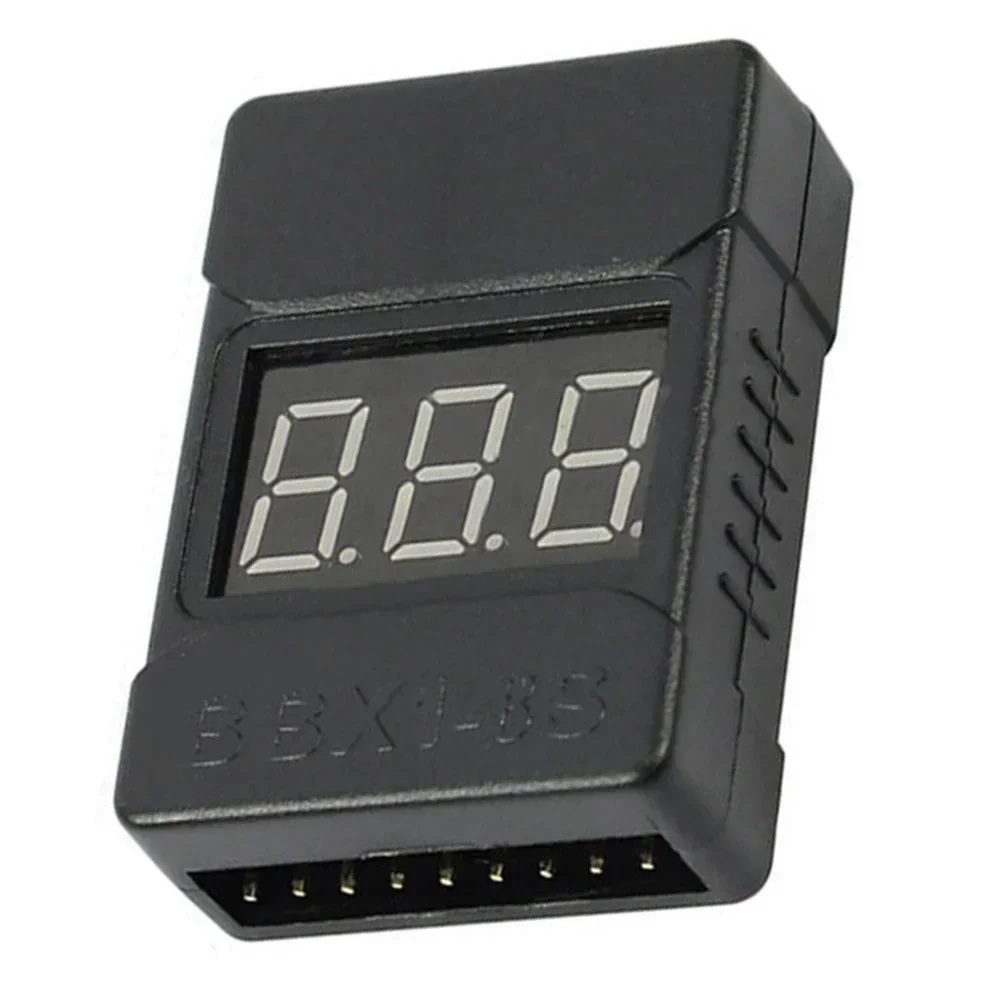 

1pcs 1-8S Battery Voltage 2IN1 Low Voltage Buzzer Alarm Battery Voltage Meter Tester For Battery Monitoring Buzzer Alarm