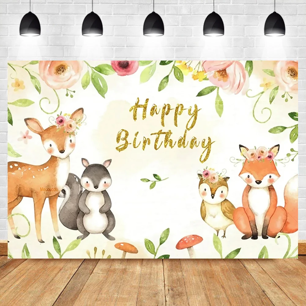 Jungle Animals Backdrop Wild One Safari Birthday Jungle Party Decor Custom Baby Shower Boy Gril 1st Birthday Backgrounds