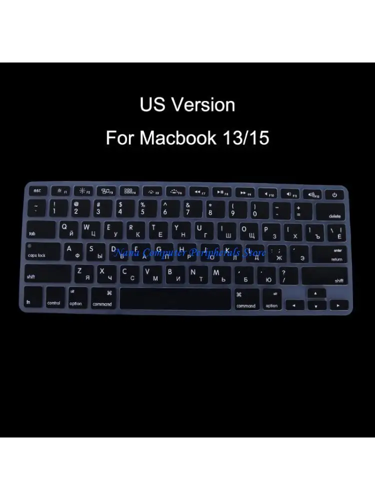 F68C Silicone Russian Keyboard Cover Skin US Version Durable RUS Sticker for Macbooks Air US Keypad Standard