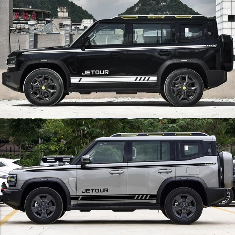 

Подходит для Chery JETOUR Traveler T2 2024, цветные полоски для кузова автомобиля, специальная Талия, боковые юбки, аксессуары для украшения внешней части автомобиля