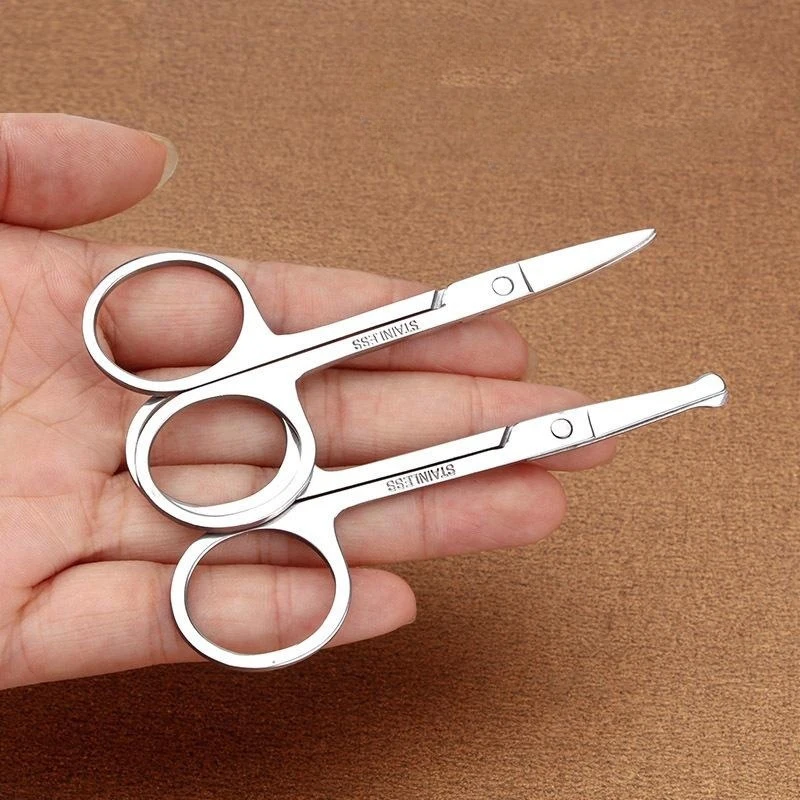 1 pz in acciaio inox sopracciglio naso forbici per capelli taglio 3 stili Manicure viso taglio piccolo trucco per unghie strumenti di bellezza