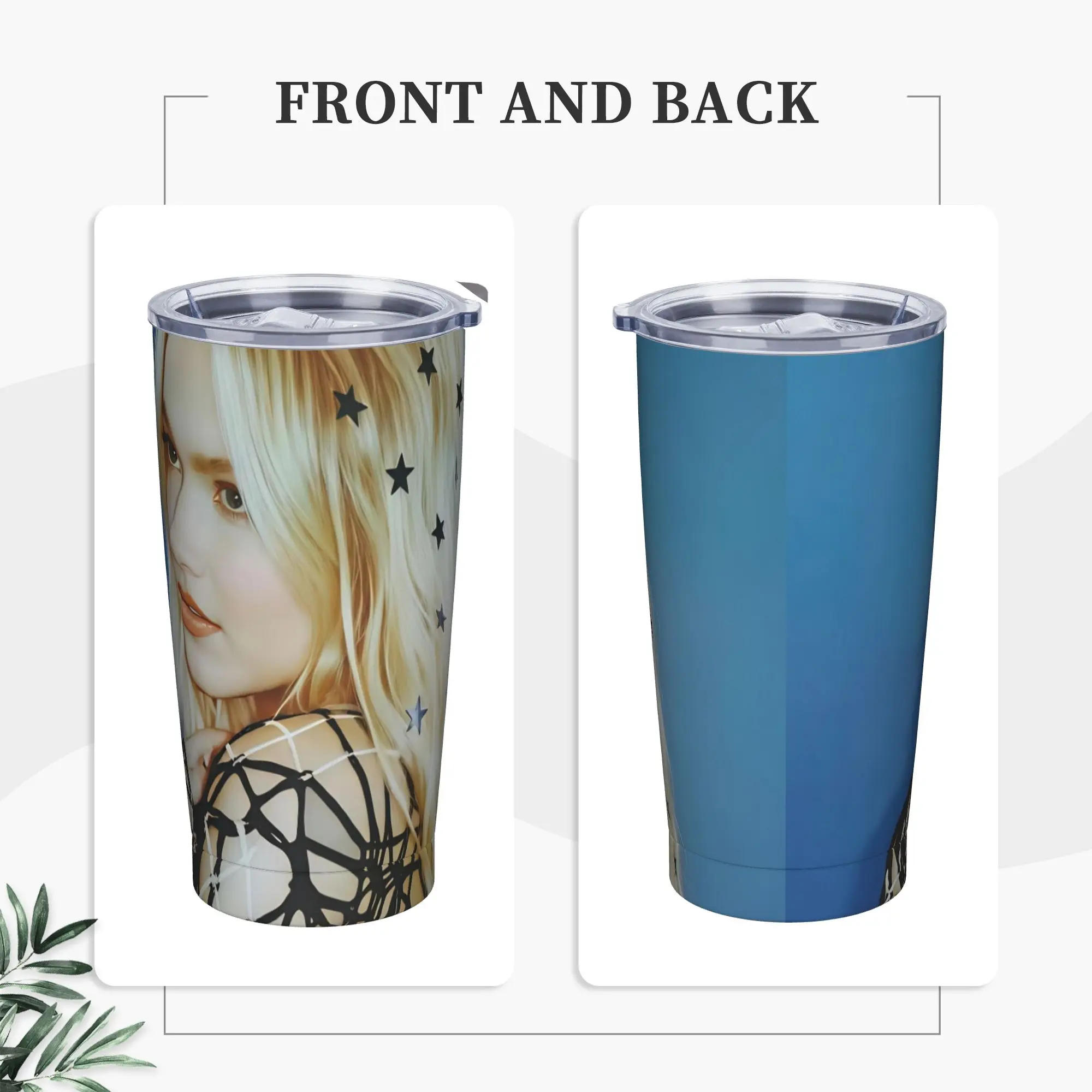 F-Freya Skye Singer Tumbler Vacuum Insulated  Coffee Cups Stainless Steel Double Wall Mugs Spill Proof
