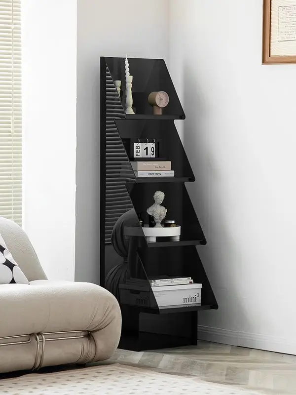 

Acrylic gray square bookshelf floor shelf living room display shelf storage