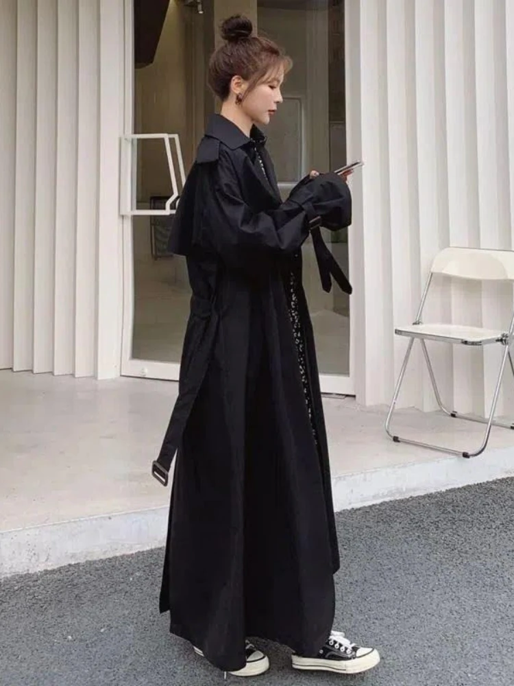 2026 Autumn and Winter Windbreaker Women's Extra Long Tall Lazy Style Plus Size Jacket