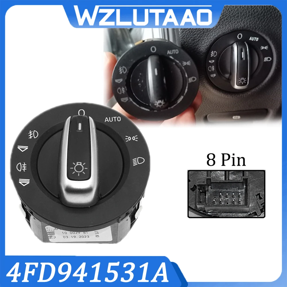 

Headlight Switch Control Fog Light Switch 4F1941531E 4FD941531A 4F1941531D 1822023 For Audi A6 S6 C6 RS6 Allroad Q7 2004-2013
