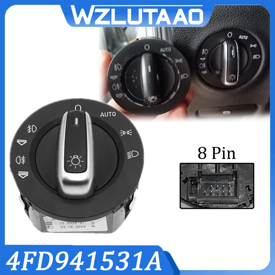 Headlight Control Switch 4F1941531D For Audi A6 S6 C6 Quattro – Front Mount, Aftermarket Replacement