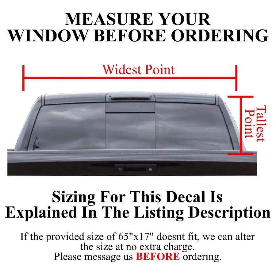 رسومات النافذة الخلفية للشاحنة P355 العلم الأمريكي POW MIA Universal See Through نافذة خلفية من الفينيل شارات نافذة كاملة للشاحنات