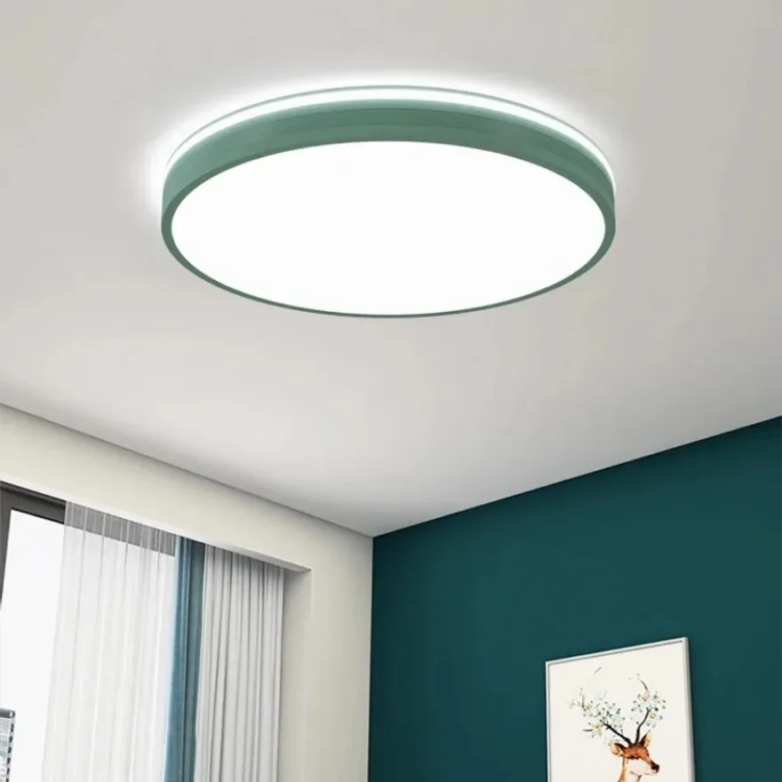 Modern LED Ceiling Light Macaron Circular Bedroom Light Living Room Study Kitchen Interior Decoration Lighting Ceiling Lamp